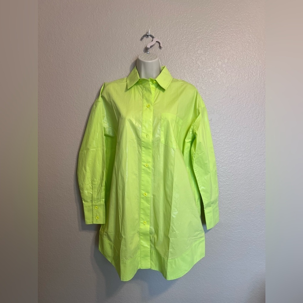NWT SER.O.YA Lime Green Shirt Dress - Size XS